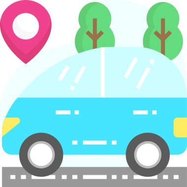 Basit vektör illüstrasyon arabası