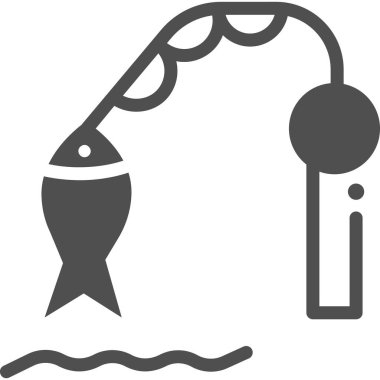 Basit vektör illüstrasyon balığı deniz ürünleri 