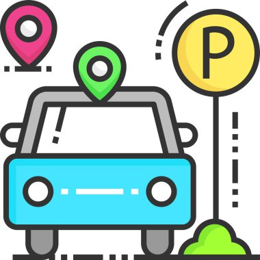 Basit vektör illüstrasyon parkı 