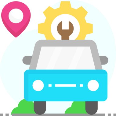 Basit vektör illüstrasyon arabası