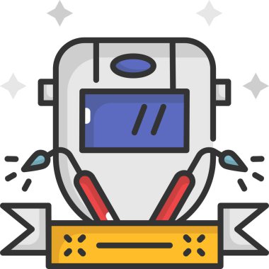 Basit vektör illüstrasyon kaynak miğferi