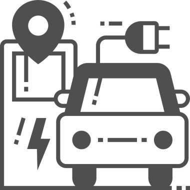 Basit vektör illüstrasyon elektro arabası