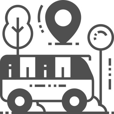 Basit vektör illüstrasyon otobüs durağı