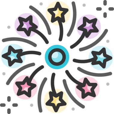 Basit vektör illüstrasyon havai fişekleri