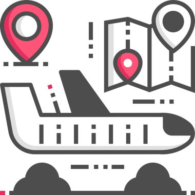 Uçak vektör illüstrasyonlu havaalanı 