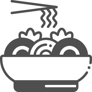 noodles ikon vektör illüstrasyonu 