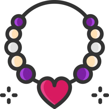 Basit vektör illüstrasyon kolyesi