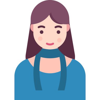 kadın avatar portresi vektör çizimi 