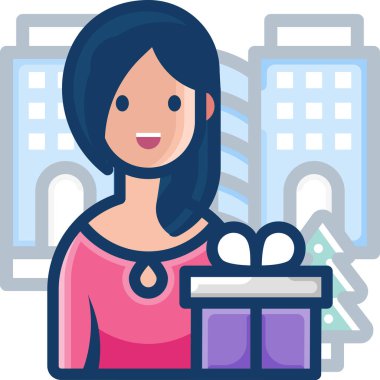 Basit vektör illüstrasyon hediye konsepti 