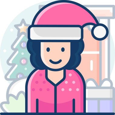 Basit vektör çizimi kızı