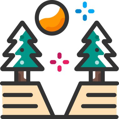 Yılbaşı ağaçları vektör illüstrasyonu 