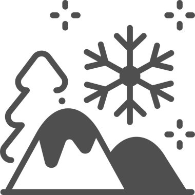 kar Tanesi simgesi vektör çizimi 