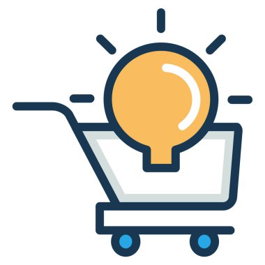 Basit vektör illüstrasyon alışveriş arabası