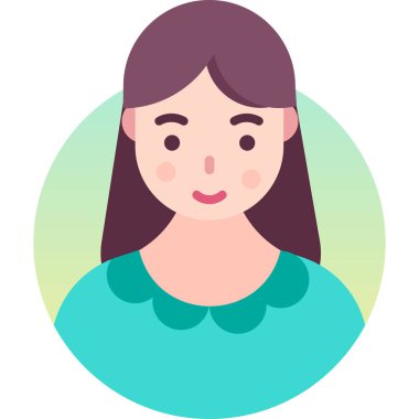 kadın avatar portresi vektör çizimi 
