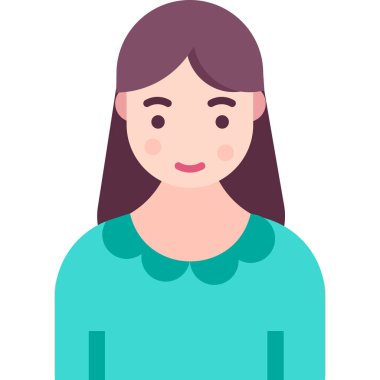 kadın avatar portresi vektör çizimi 