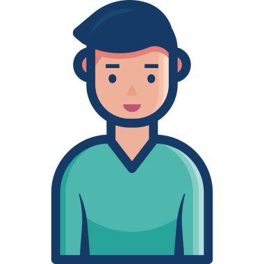 erkek avatar portresi vektör çizimi 