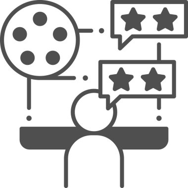 Basit vektör illüstrasyon film eleştirmeni