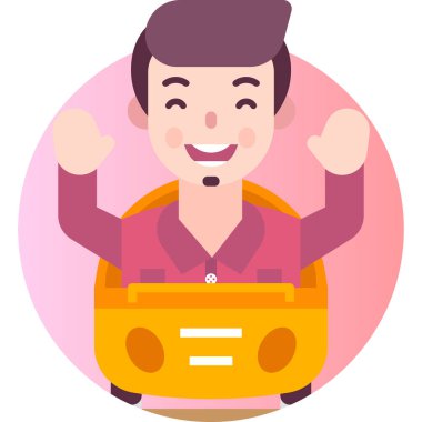 Basit vektör illüstrasyon yolculuğu 