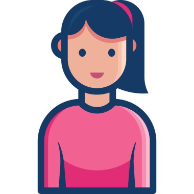 kadın avatar portresi vektör çizimi 