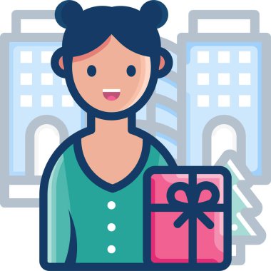 Basit vektör illüstrasyon hediye konsepti 