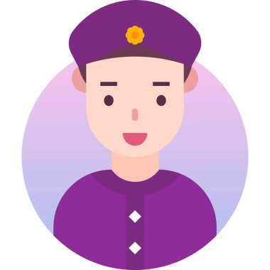 erkek avatar portresi vektör çizimi 