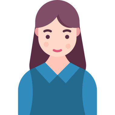 kadın avatar portresi vektör çizimi 