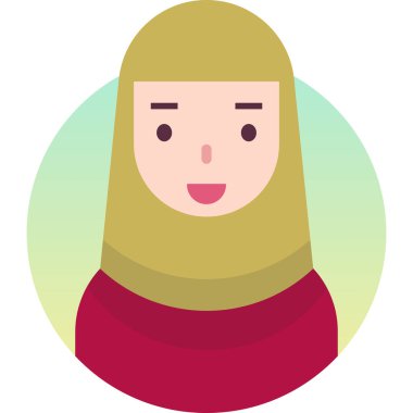 kadın avatar portresi vektör çizimi 