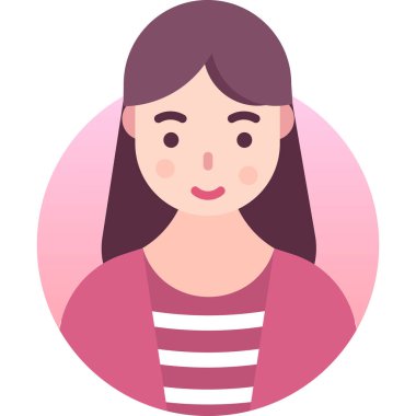 kadın avatar portresi vektör çizimi 