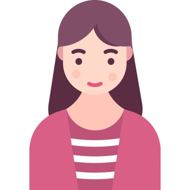 kadın avatar portresi vektör çizimi 