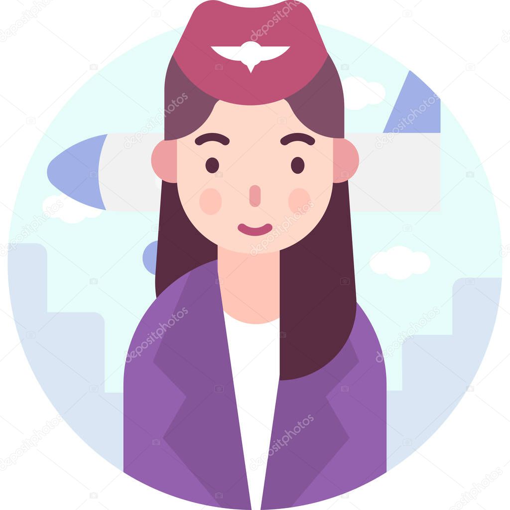 simple vector illustration flight attendant