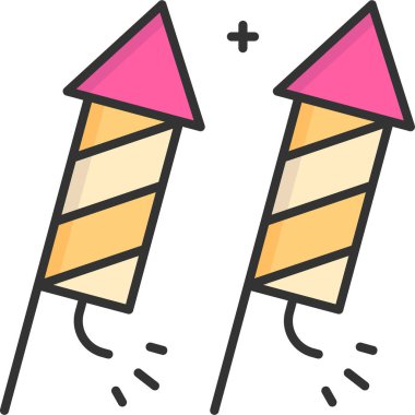 Havai fişekler ve bombalar basit vektör çizimi