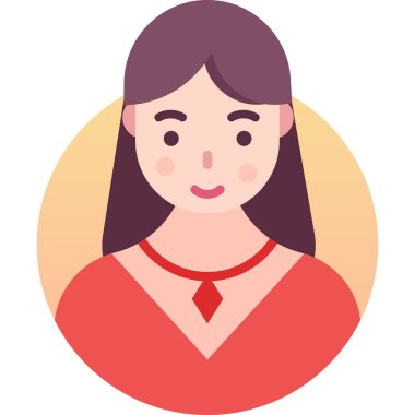 kadın avatar portresi vektör çizimi 