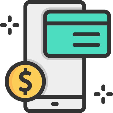 Basit vektör illüstrasyon mobil