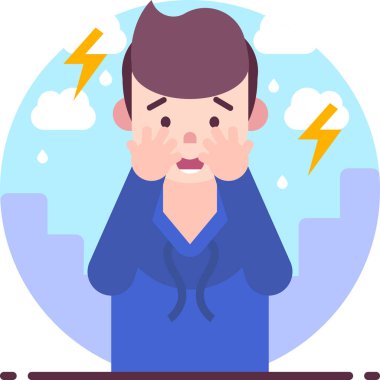 Basit vektör illüstrasyon insan fobisi 