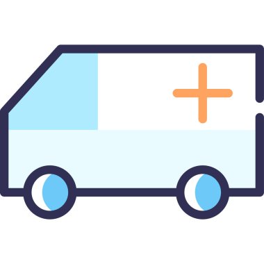 Basit vektör illüstrasyon ambulansı