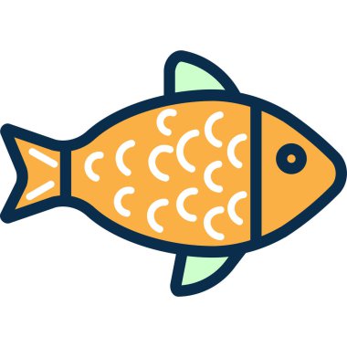 Basit vektör illüstrasyon balığı deniz ürünleri 