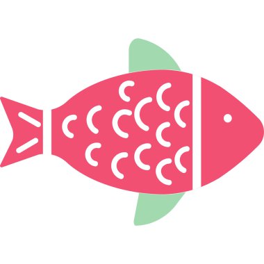 Basit vektör illüstrasyon balığı deniz ürünleri 