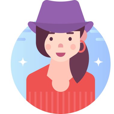 Basit vektör çizimi kadın