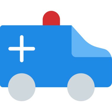 Basit vektör illüstrasyon ambulansı