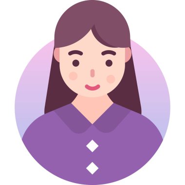 kadın avatar portresi vektör çizimi 