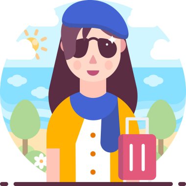 Basit vektör illüstrasyon yolculuğu 