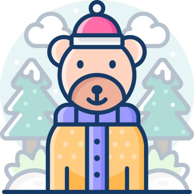 Basit vektör illüstrasyonu ayı