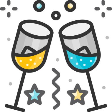 Basit vektör illüstrasyon şampanya