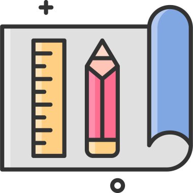 Basit vektör illüstrasyon cetveli