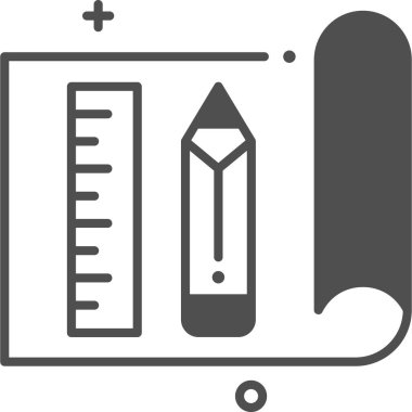 Basit vektör illüstrasyon cetveli