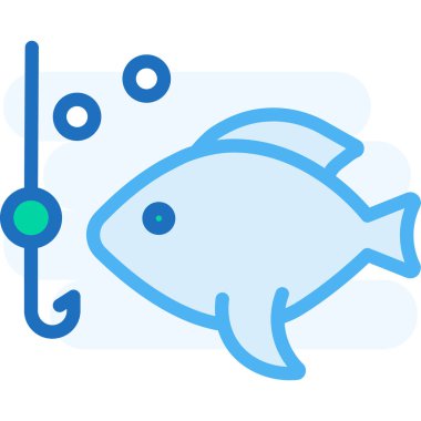 Basit vektör illüstrasyon balığı deniz ürünleri 