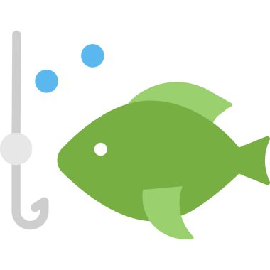 Basit vektör illüstrasyon balığı deniz ürünleri 