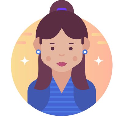 Basit vektör çizimi kadın