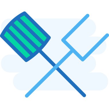 Basit vektör illüstrasyon teknesi kürekleri