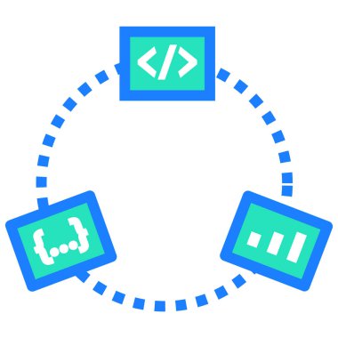 Basit vektör illüstrasyonu dijital internet teknolojisi 